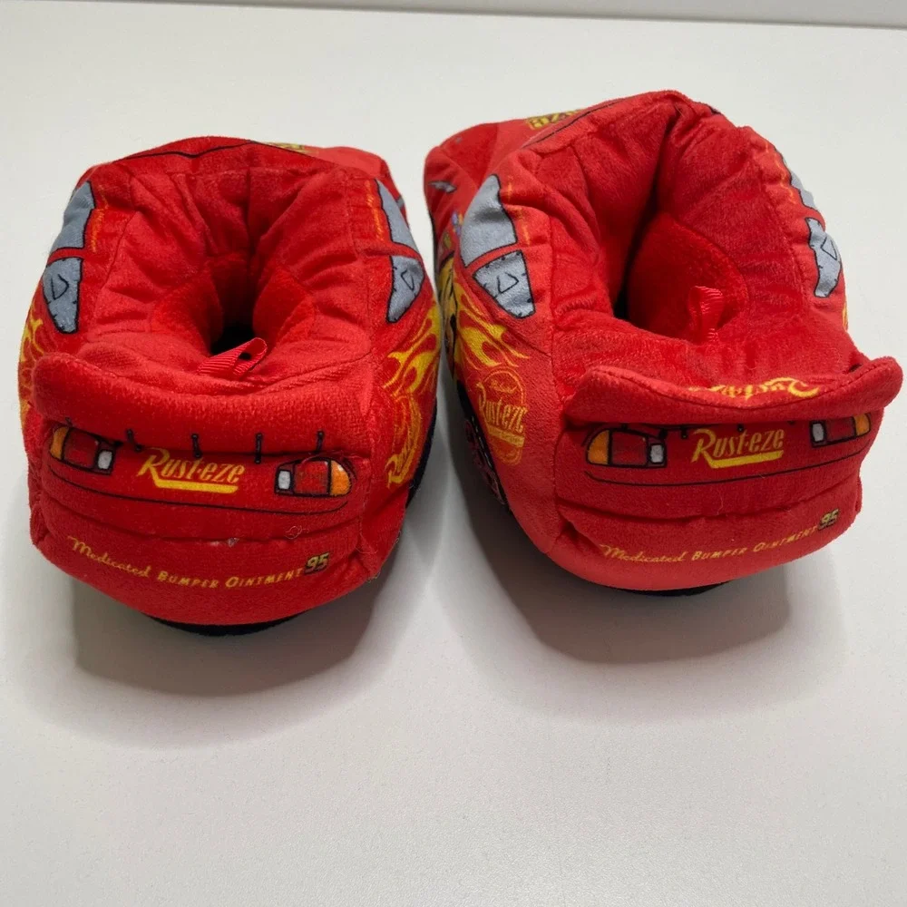 Disney Pixar Cars Lightning McQueen Red Plush 3D Kids Slippers House Shoe 13 1